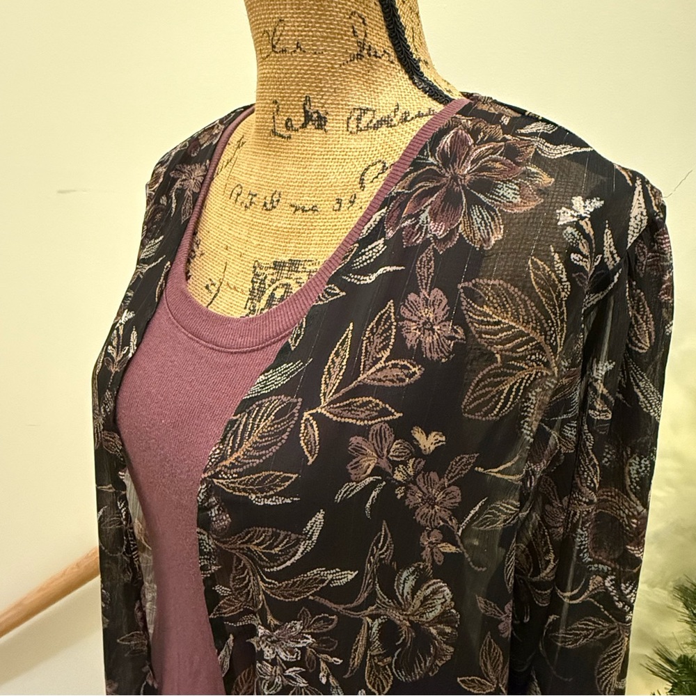Maurices Black Sheer Cardigan